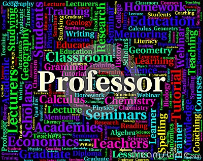 Professor Word Shows Lecturers Professors And Teaching Stock Photo