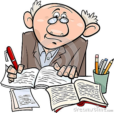 Professor or writer cartoon illustration Vector Illustration