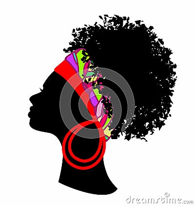 profile of an African woman Vector Illustration