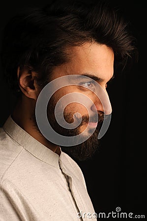 Profile of attractive man Stock Photo