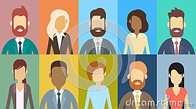 Profile Avatar Set Icon Business People, Portrait Businesspeople Collection Face Vector Illustration