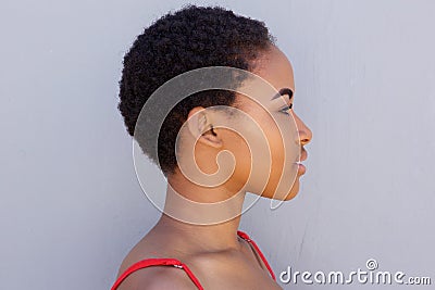 Profile beautiful young african american woman Stock Photo