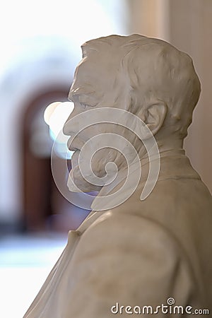 Andrew Carnegie bust at the Peace Palace Stock Photo