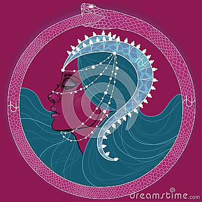 profile of an Ophiuchus girl Vector Illustration