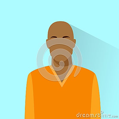 Profile icon bold african american male avatar Vector Illustration