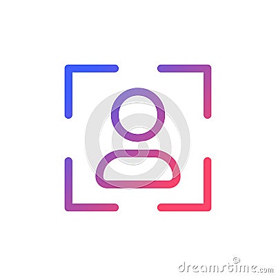 Profile image pixel perfect gradient linear ui icon Vector Illustration