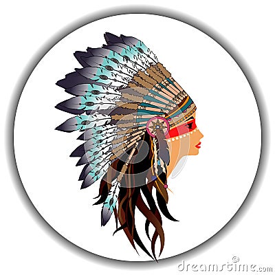 Profile of an Indian girl Vector Illustration