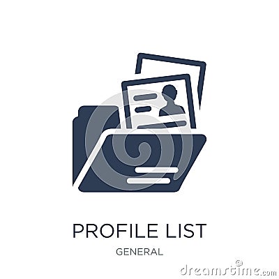 profile list icon. Trendy flat vector profile list icon on white Vector Illustration