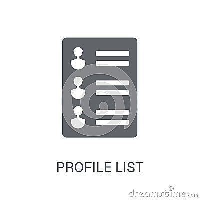 profile list icon. Trendy profile list logo concept on white background from General collection Vector Illustration