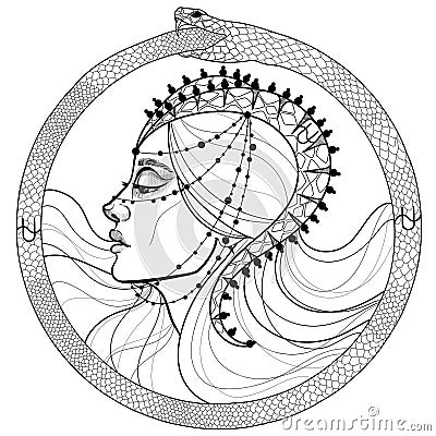 Profile of an Ophiuchus girl Vector Illustration