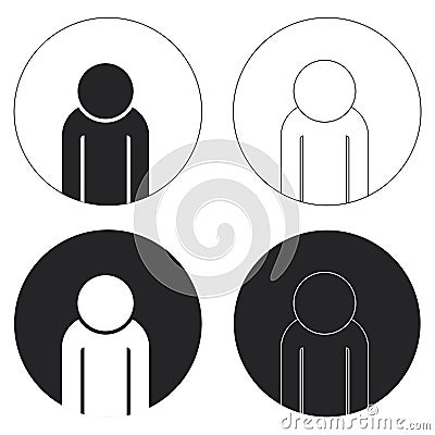 Profile person user avatar icon set Vector Illustration