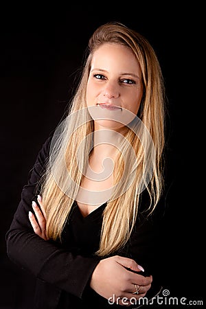 Profile photo blond business woman Stock Photo