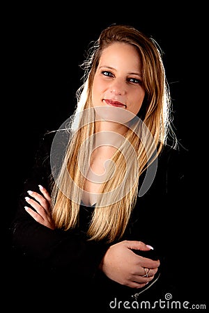 Profile photo blond business woman Stock Photo