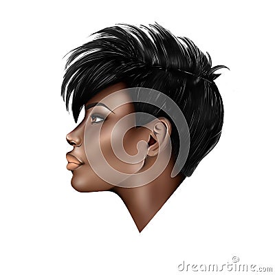 Profile portrait of black girl Stock Photo