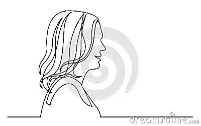 profile portrait of hair styled woman Stock Photo