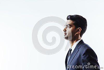 Profile portrait of a handsome man in suit Stock Photo