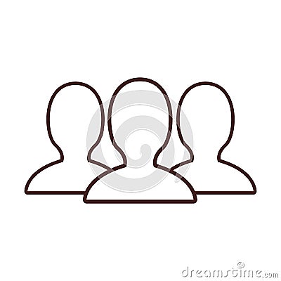 Profile silhouette faces cartoon Vector Illustration