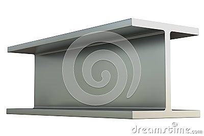 Profile of Steel Channel. Isolated on White Background. 3d rendering Stock Photo