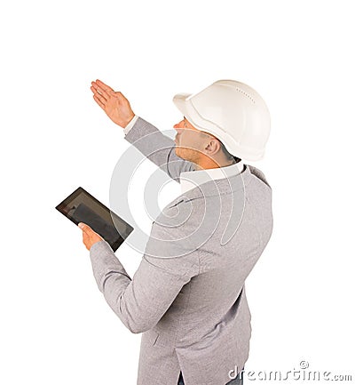 Profile view of an architect giving instructions Stock Photo