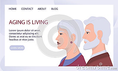 Profiles of senior people. Ageism concept. Unfairness Vector Illustration