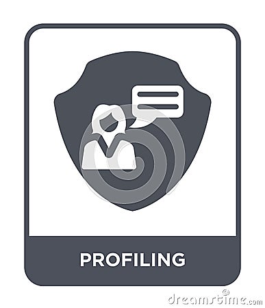 profiling icon in trendy design style. profiling icon isolated on white background. profiling vector icon simple and modern flat Vector Illustration
