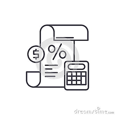 Profit and loss statement line icon concept. Profit and loss statement vector linear illustration, symbol, sign Vector Illustration