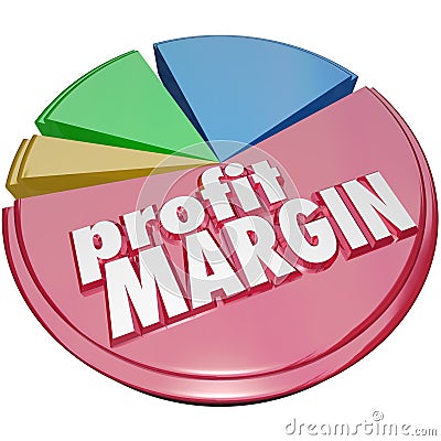 Profit Margin Pie Chart Money Revenue Growth Stock Photo