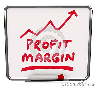 Profit Margin Words Dry Erase Board Arrow Stock Photo