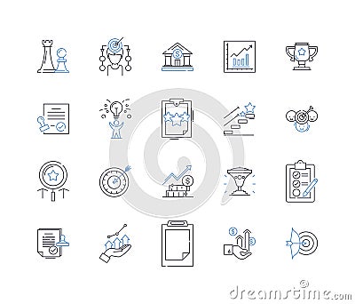 Profit motives line icons collection. Capitalism, Greed, Financial, Revenue, Motivation, Wealth, Business vector and Vector Illustration