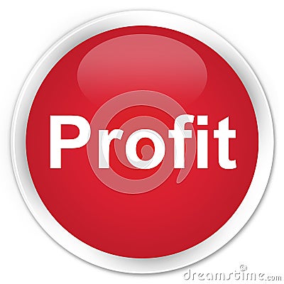 Profit premium red round button Cartoon Illustration