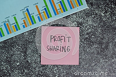 Profit Sharing write on sticky notes on the table. Finance or Business concept Stock Photo