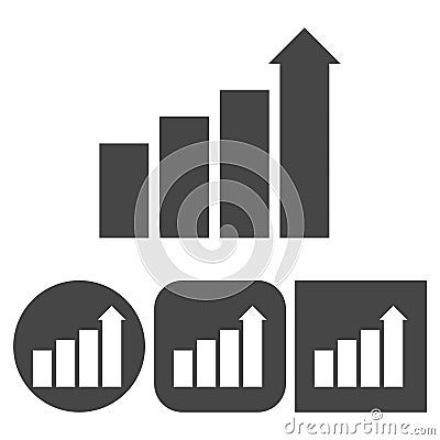 Profit sign graph concept - vector icons set Vector Illustration