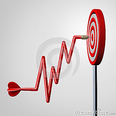 Profit Target Goal Cartoon Illustration