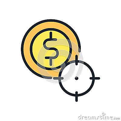 Profit Target Icon Color Illustration Design Vector Illustration