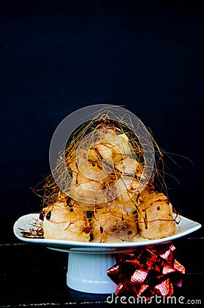 Profiterole, cream puff Stock Photo