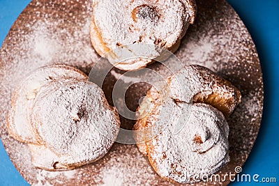 Profiterole, french puff pastry eclairs Stock Photo