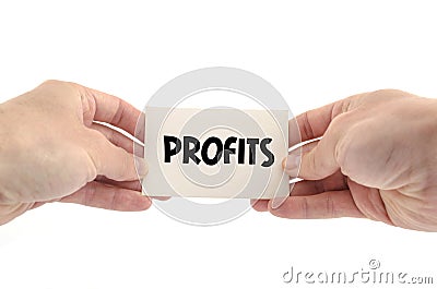 Profits text concept Stock Photo