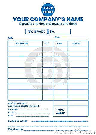 Proforma Invoice Vector Illustration