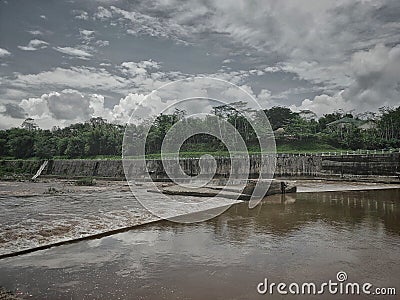 Progo river scenery. This landscape photo was taken in central java. Indonesia Stock Photo