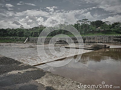 Progo river scenery. This landscape photo was taken in central java. Indonesia Stock Photo