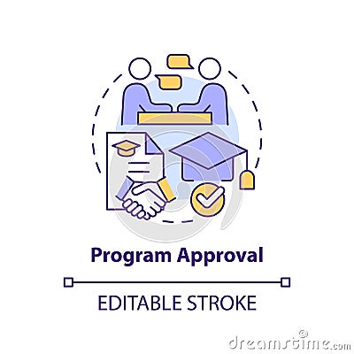 Program approval concept icon Cartoon Illustration