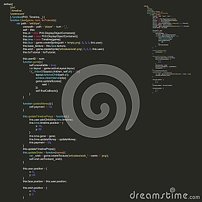 Program Code Listing, Abstract Programming Background. Vector Vector Illustration