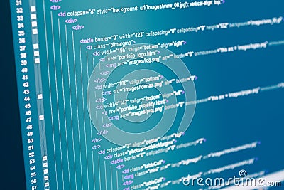 HTML web code Stock Photo