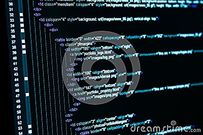 HTML web code Stock Photo