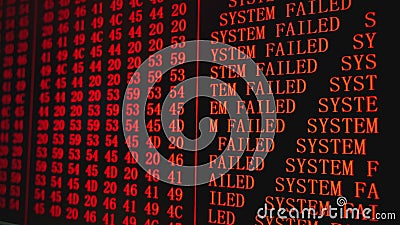 Program Error SYSTEM FAILED Red Text on PC Screen Stock Video - Video ...