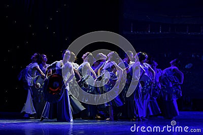 Women in the Hakka enclosed house 2-Chinese folk folk dance Editorial Stock Photo