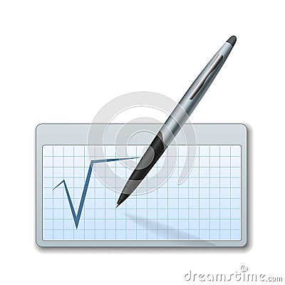 Program window for write and pen or ballpen for school and preschool Vector Illustration