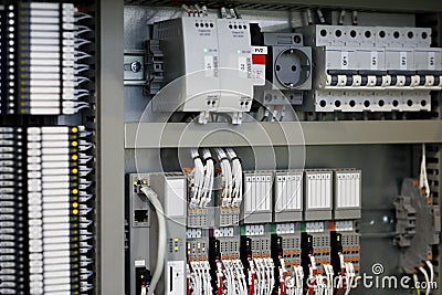 Programmable logic controllers PLC control system Stock Photo