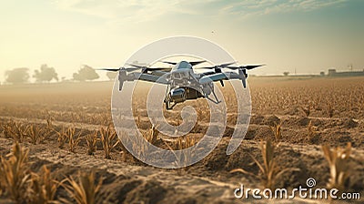 programmed agriculture drone Cartoon Illustration