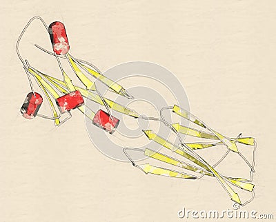 Programmed death-ligand 1 (PD-L1) protein. Produced by tumor to suppress the immune system. Blockers of the PD-L1 and PD-1 Stock Photo